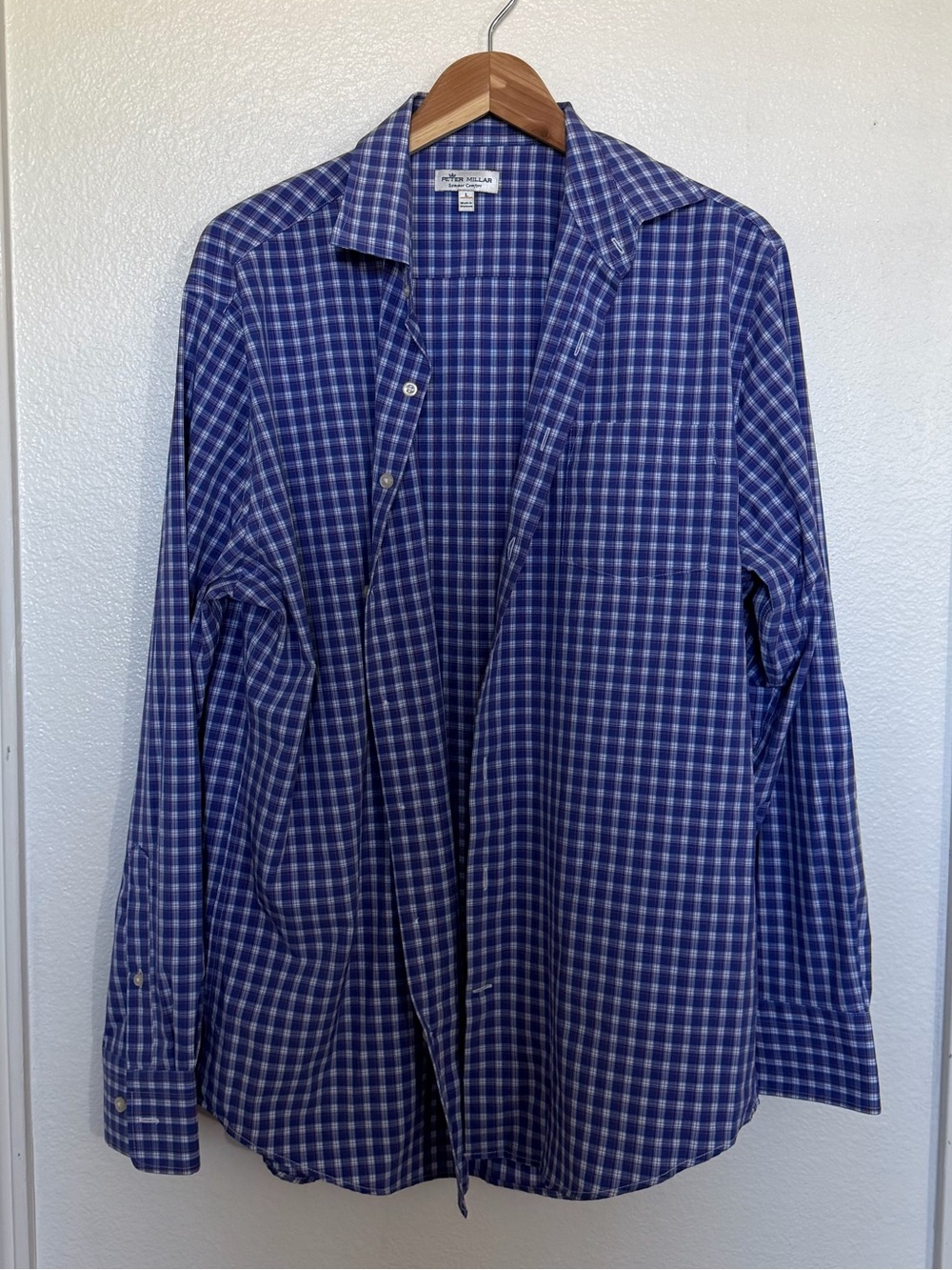 Peter Millar Blue Check Lightweight Shirt Jacket
